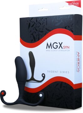 front-right-side angle view of MGX Syn Trident box and product