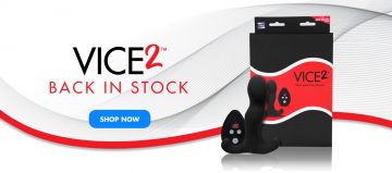 Vice 2 Back In Stock Banner with vice 2 product and box