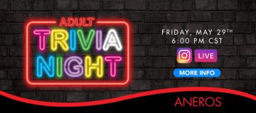 adult trivia night banner with event schedule